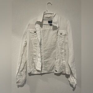 Jones New York White Jacket with Button Front Size Large